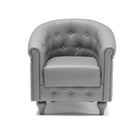 Poltrona Circolo – vista frontale, poltrona imbottita di design italiano personalizzabile in tessuto e colore