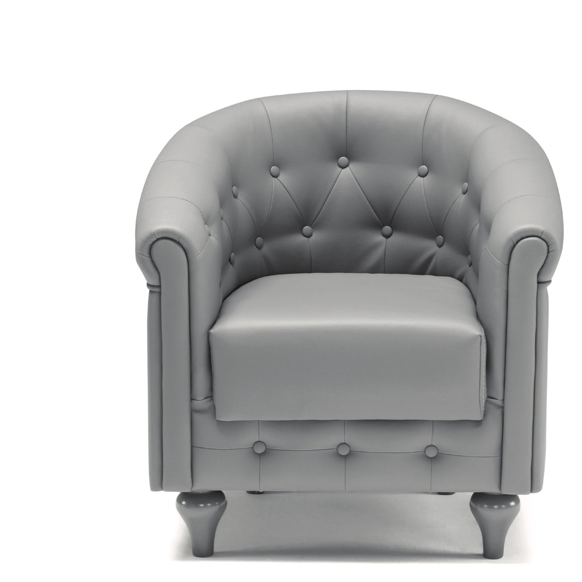 Poltrona Circolo – vista frontale, poltrona imbottita di design italiano personalizzabile in tessuto e colore