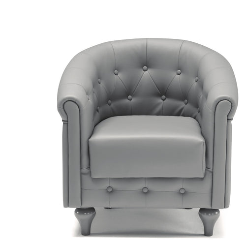 Poltrona Circolo – vista frontale, poltrona imbottita di design italiano personalizzabile in tessuto e colore