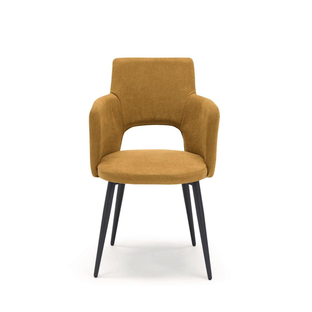 Sedia Anello – vista frontale, sedia imbottita di design italiano personalizzabile in tessuto e colore