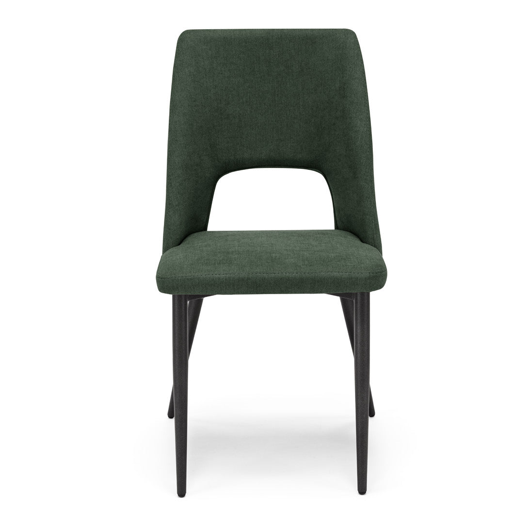 Sedia Petalo – vista frontale, sedia imbottita di design italiano personalizzabile in tessuto e colore