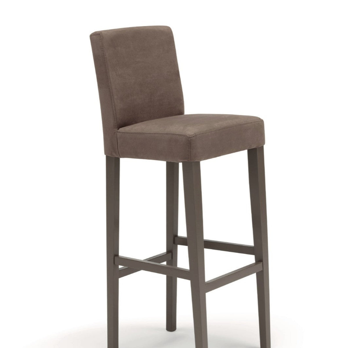 Sgabello Casale – vista frontale, sgabello imbottito di design italiano personalizzabile in tessuto e colore